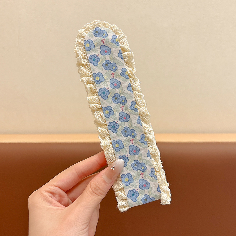 法式碎花针织刘海贴碎发魔术贴头发贴发带女不压发箍洗脸头箍头饰|undefined