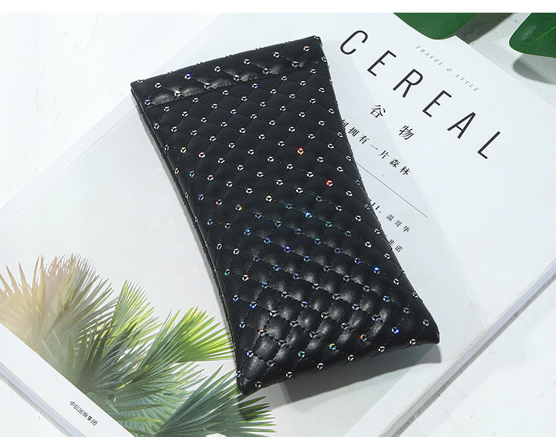 Solid Color Pattern Women'S Gender Classic Style Style Spot Fashion New Sunglasses Bag Pu Leather Elastic Mouth Portable Glasses Case Glasses Case