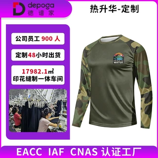etsy跨境男士T恤3D图数码印花热升华钓鱼服圆领休闲上衣源头工厂