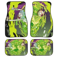 亚马逊 动漫主题 瑞克莫迪印花装饰脚垫来图定 制汽车脚垫四件套