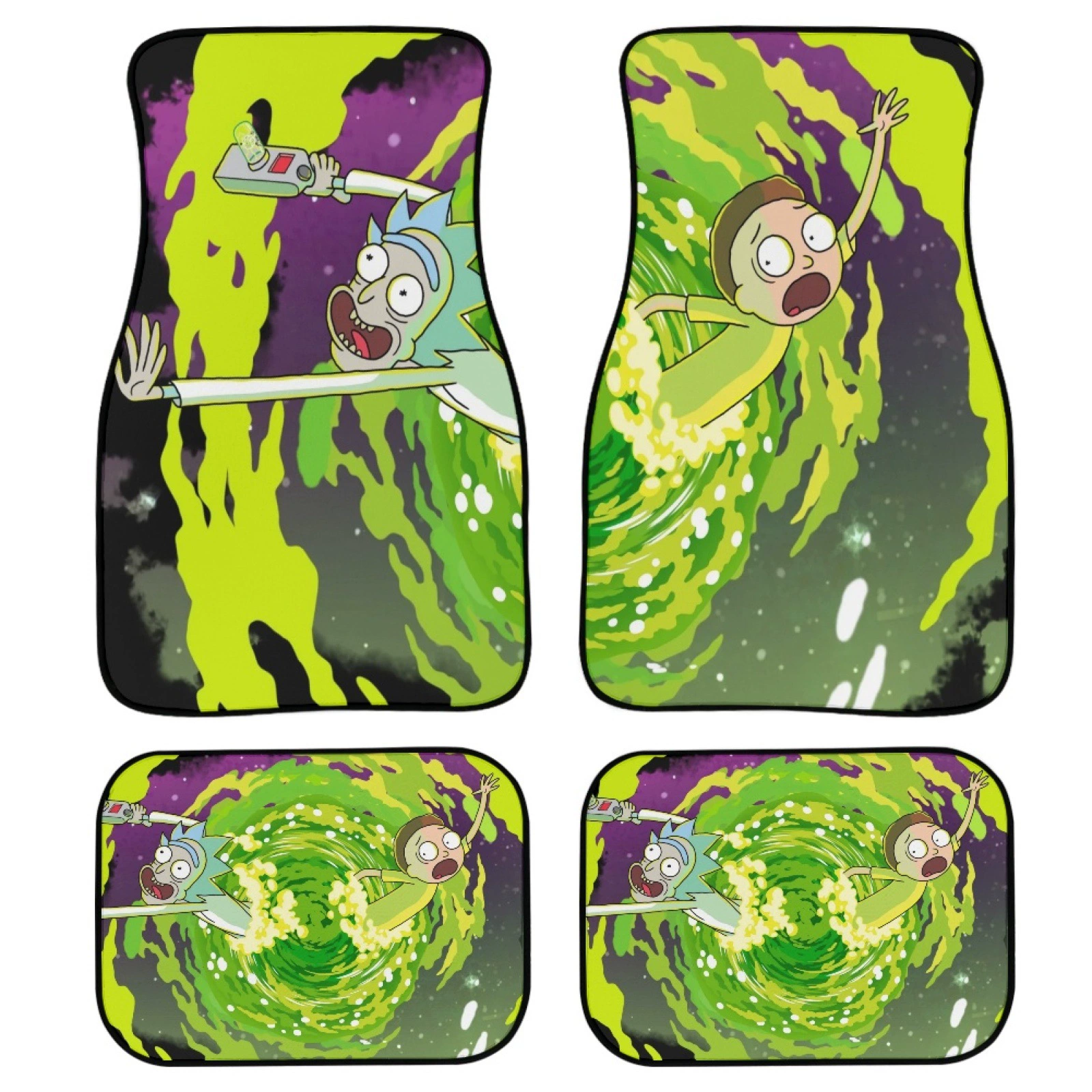 Amazon Animation Theme Рик Моди Печатный декоративный коврик для ног, чтобы изобразить пользовательский автомобильный коврик для ног, набор из четырех предметов