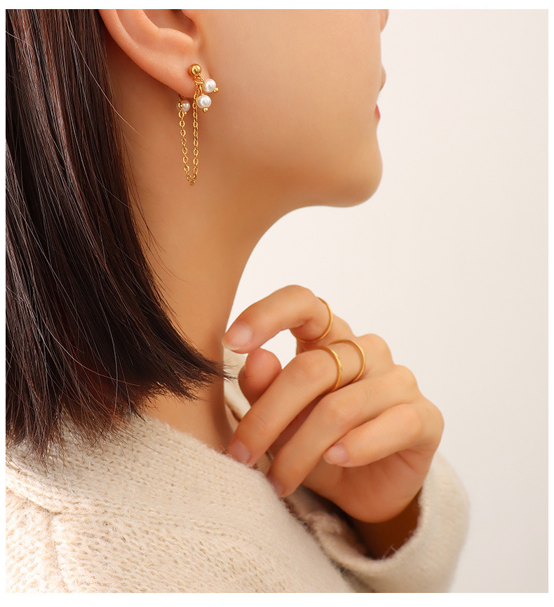 Fashion Square Plating Titanium Steel No Inlaid Earrings display picture 1