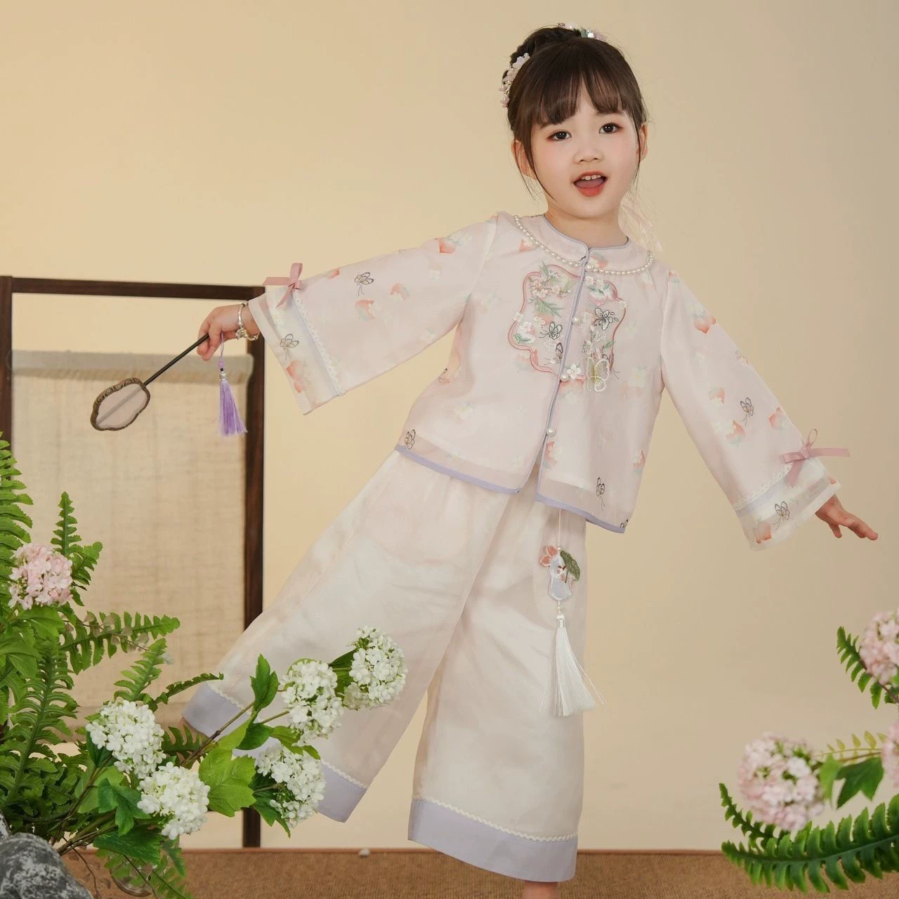 Сегодня древний ребенок Hanfu женский костюм из двух частей 2025 новая девушка национальный ветер маленькая девочка супер сказочный сладкий костюм Тан