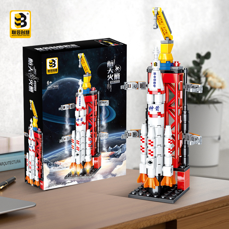 Co-creation 7602 cohetes espaciales China bloques de construcción infantil puzzle ensamblaje juguetes físicos puestos al por mayor