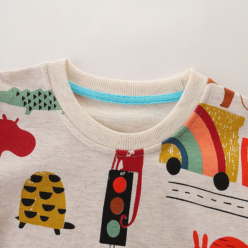Sudadera niño algodón cuello redondo dibujos animados estampado​