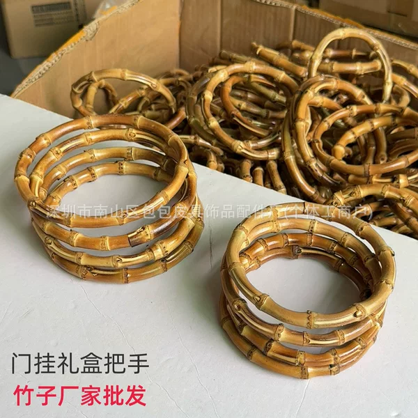 Manufacturer Round Bamboo Ring Bamboo Bag Handle Door Hanging DIY Bamboo Handle Bamboo Handle Bag Hardware