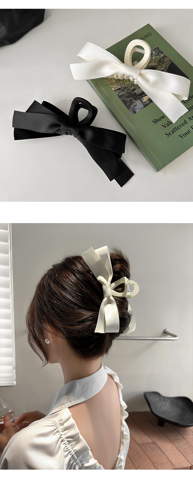 Women's Elegant Simple Style Bow Knot Arylic Hair Claws display picture 1