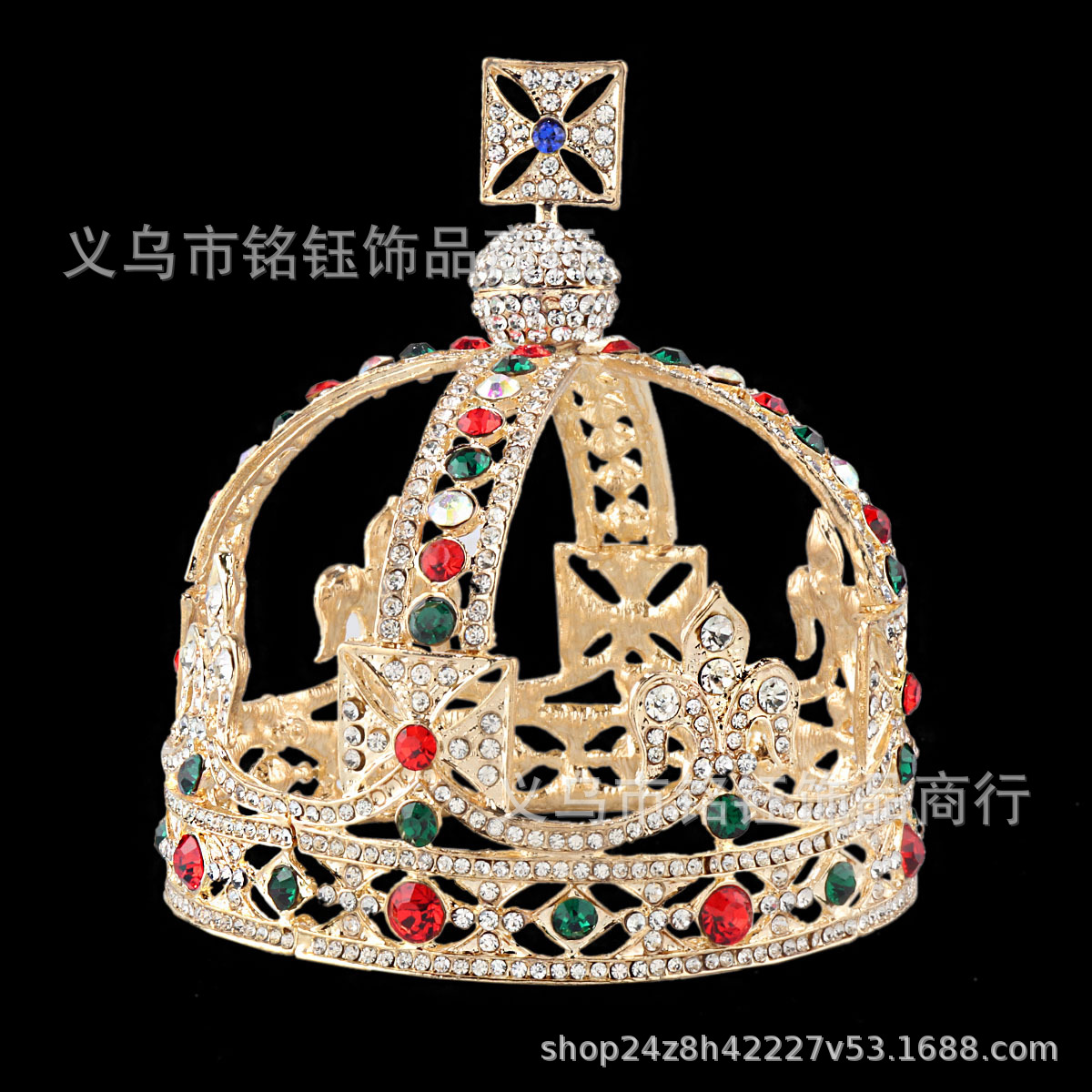 贵气新娘发饰超靓水晶皇冠宫廷帽子造型王冠镀金宝石头饰女士必入
