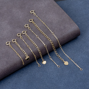 Pure 14K gold adjustable chain bracelet necklace anklet extended chain gold jewelry 5050
