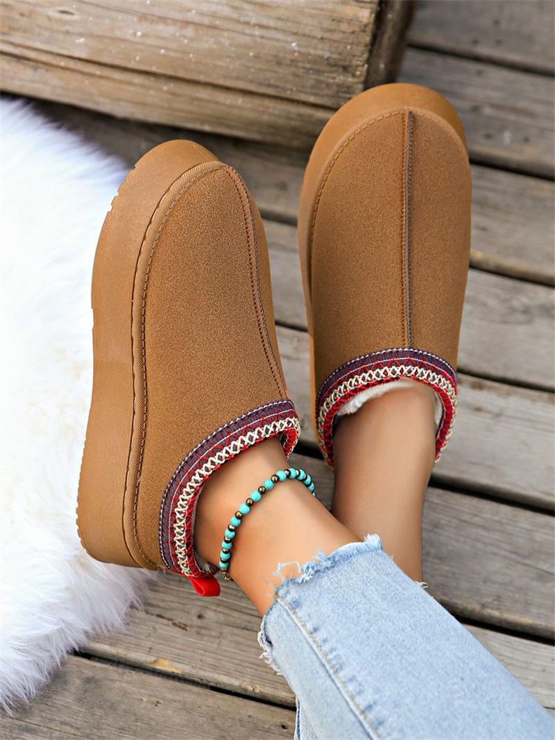 Comfortable Cotton Slippers For Women Warm Winter Half Slippers_voghion.com