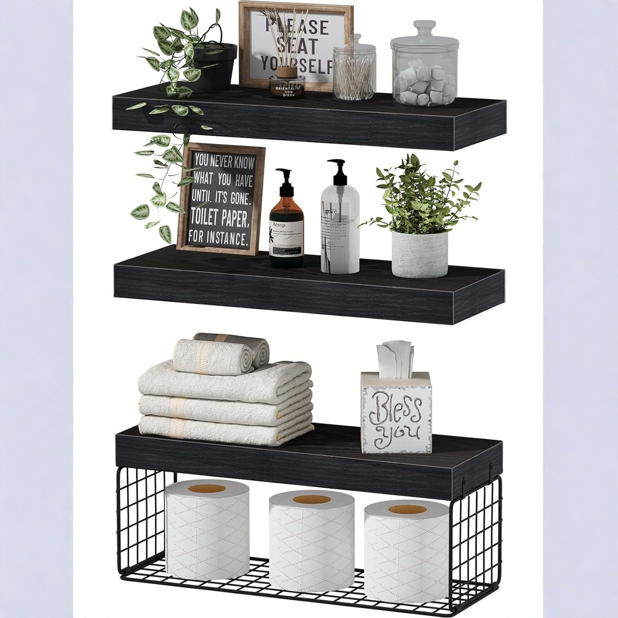 Set de tres piezas negro + malla