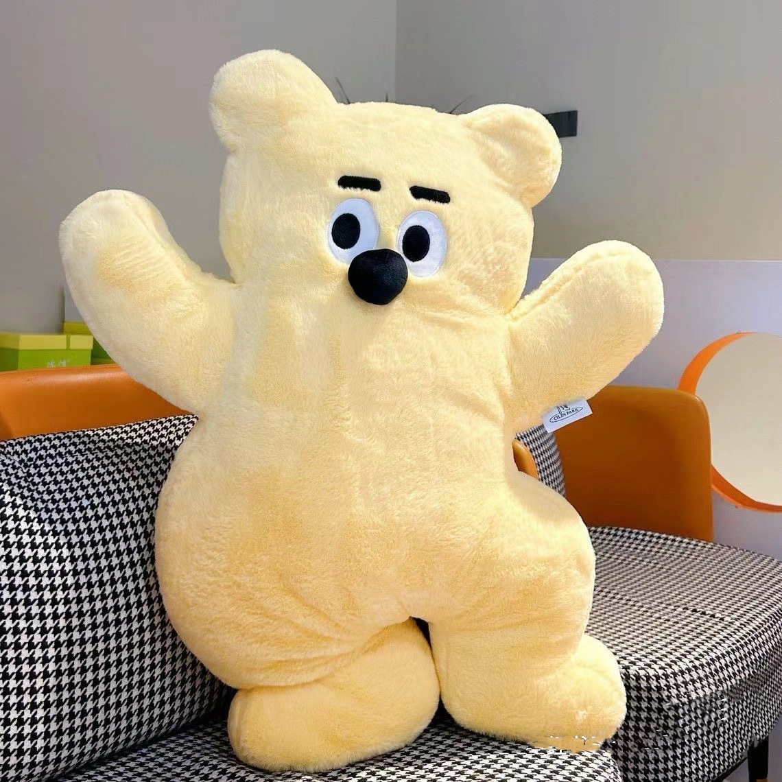 Ins Style Milk Puff Cat Pillow Bear Plush Doll Cute Pink Flower Sofa Bedroom Pillow Birthday Gift