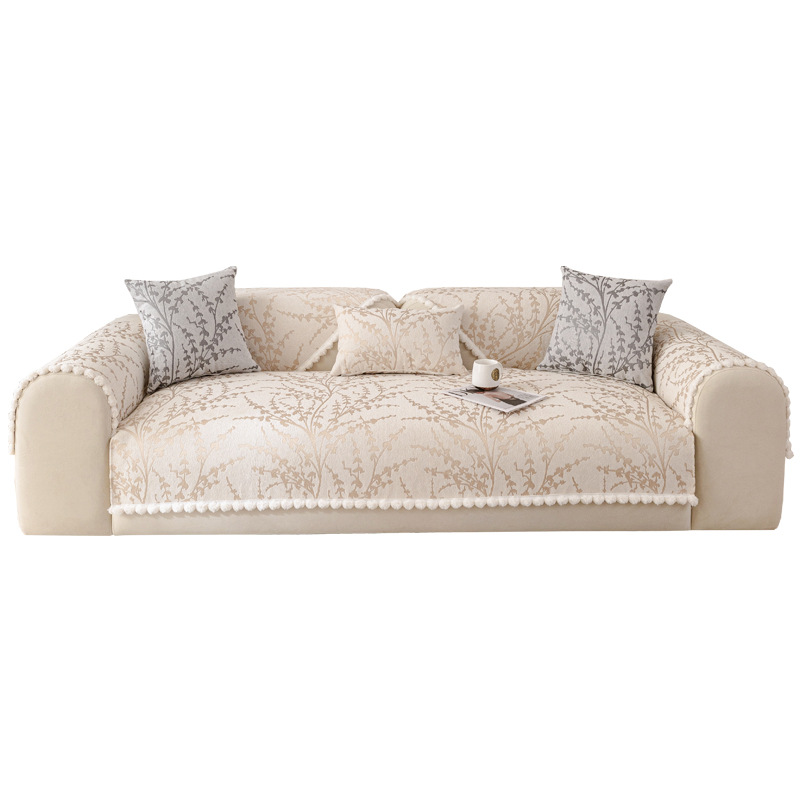 Capa de sofá de chenille francesa antiderrapante para todas as estações_voghion.com