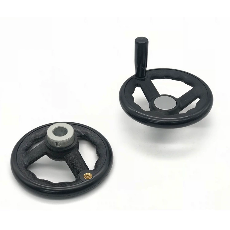 Handwheel plastic‑steel, keyed or plain bore, diameters 10–200 mm, with/without handle