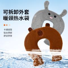 新製品クロスボーダーu型マフラー湯たんぽアニメ動物注水ホットパック首付き灌水頚椎湯たんぽメーカー