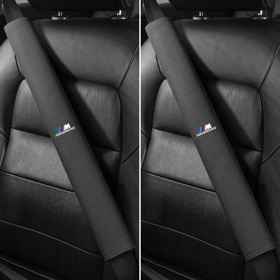 Seat belt shoulder pad — Suitable for BMW 3 Series 5 - bmw-m-white-label-50cm-suede-a-pair-of-noble-black-shoulder-pads