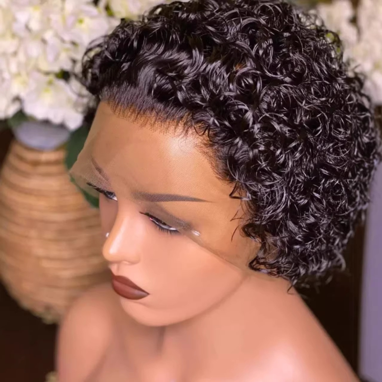 Cross-Border E-Commerce Wigs, European and American Synthetic Fiber Wigs, Wig Small Curls, Short Curly Hair Wigs, Women's Short Hair, African Style