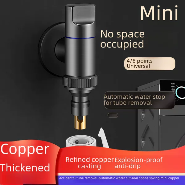 Copper washing machine faucet automatic water stop valve special snap-on water nozzle connector roller automatic 46 points Universal