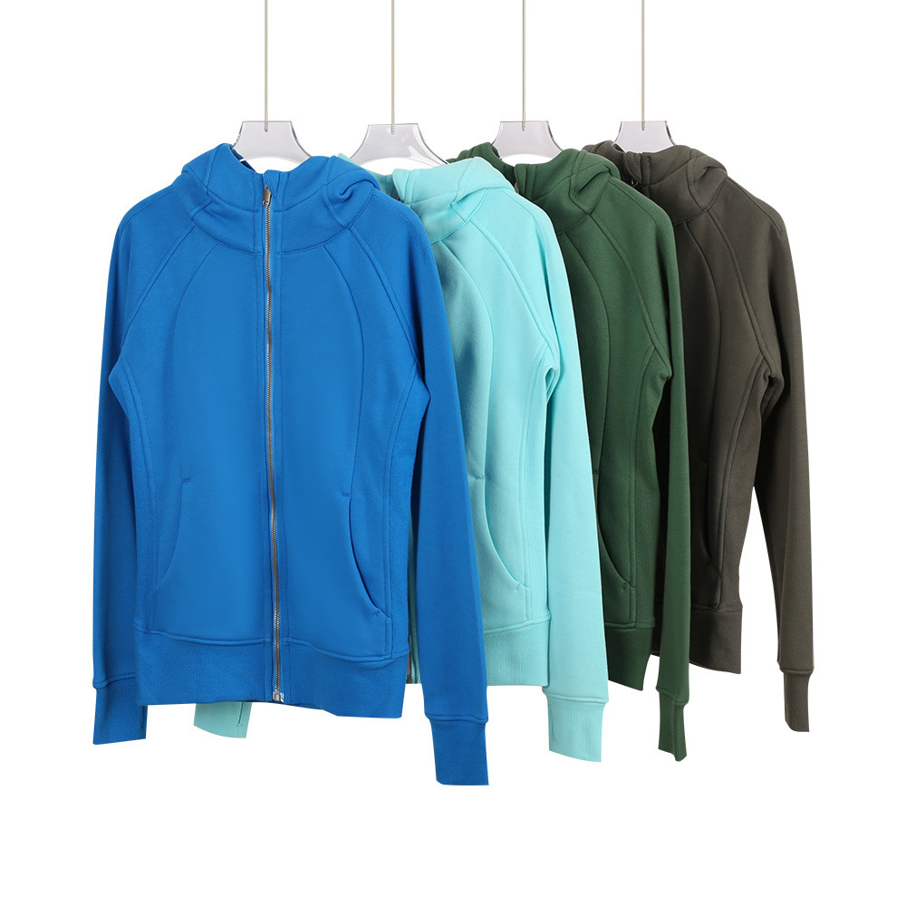 [in Stock] Ld Slim Fit Hooded Sweatshirt Warm Sports Sweatshirt Zipper Cardigan Yoga Slim Fit Sweatshirt Jacket