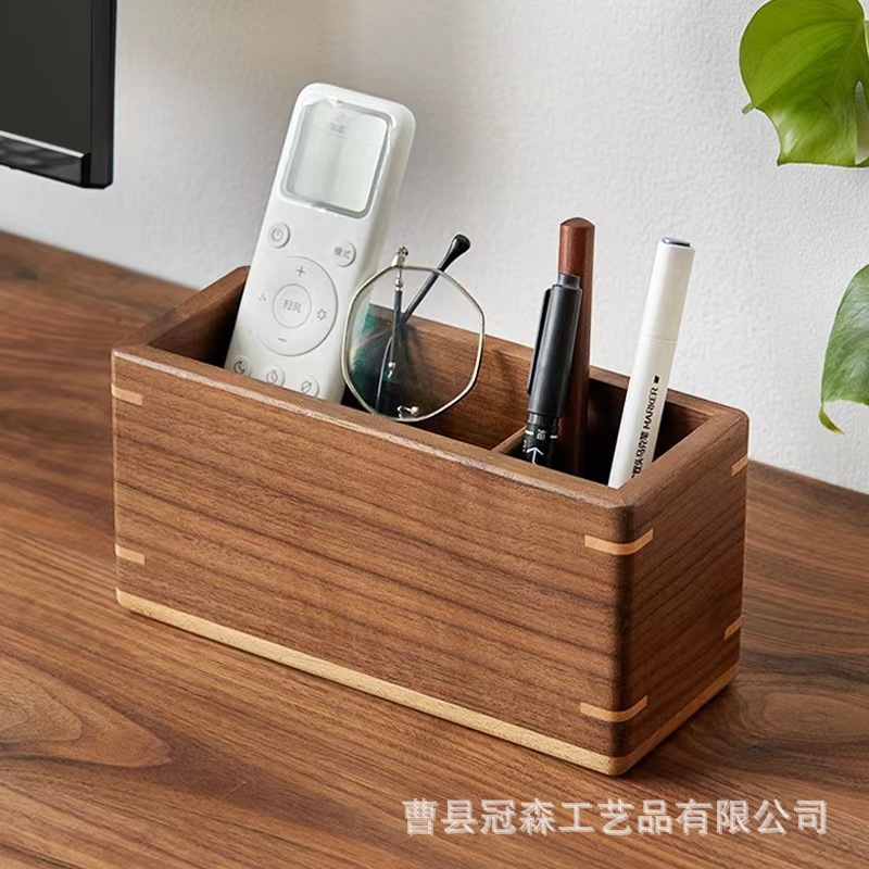 블랙 호두 펜 박스 사무실 티 테이블 연필 배럴 학생 학용품 크리에이티브 데스크 배럴 보관함