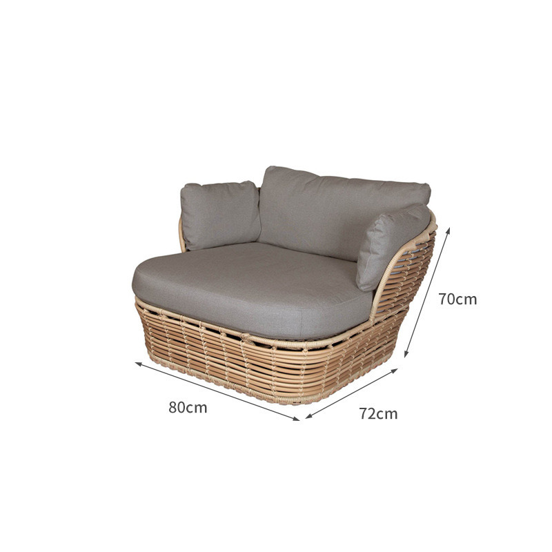 Sofá de ratán al aire libre impermeable y protector solar balcón al aire libre cama de ocio combinación patio jardín silla de mimbre muebles