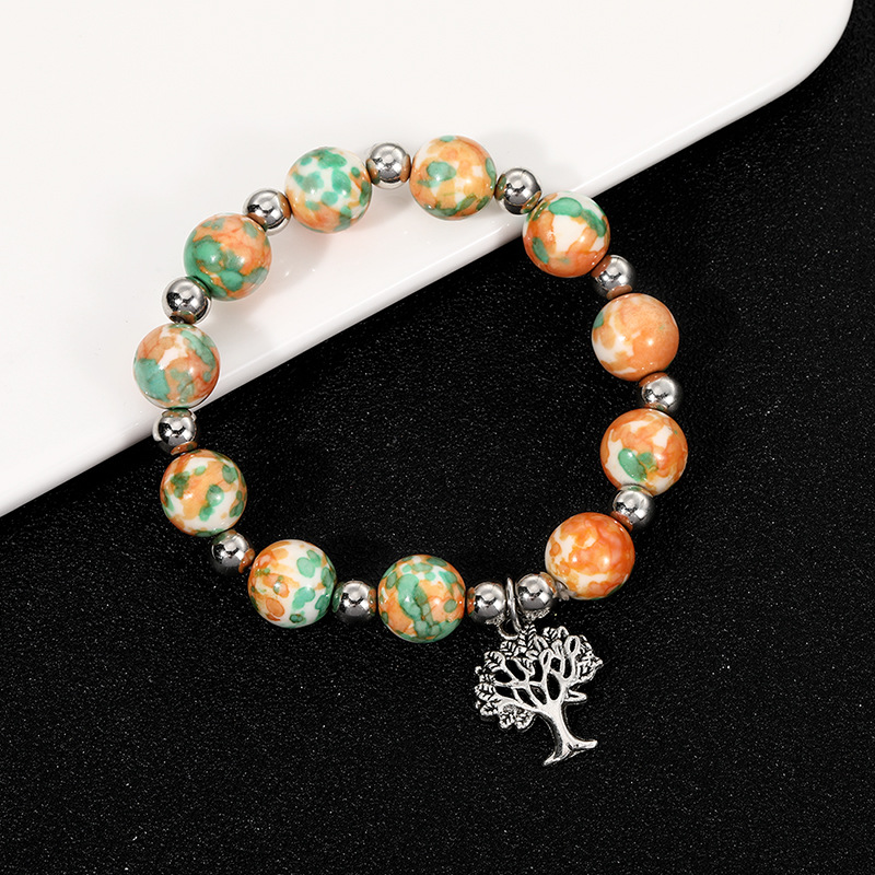 Bohemien Baum Legierung Ein Naturstein Perlen Überzug Armbänder 1 Stück display picture 3