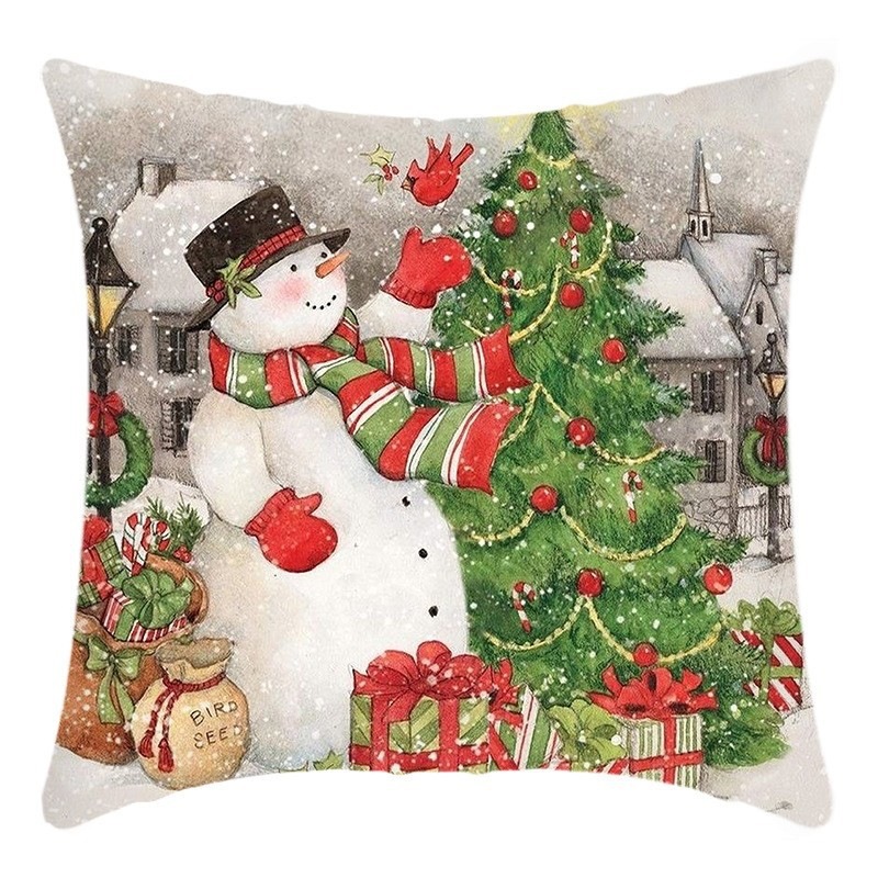 Navidad almohada cubierta de decoración para el hogar almohada de la sala de estar sofá cojín cubierta de dormitorio almohada de cabeza fábrica al por mayor