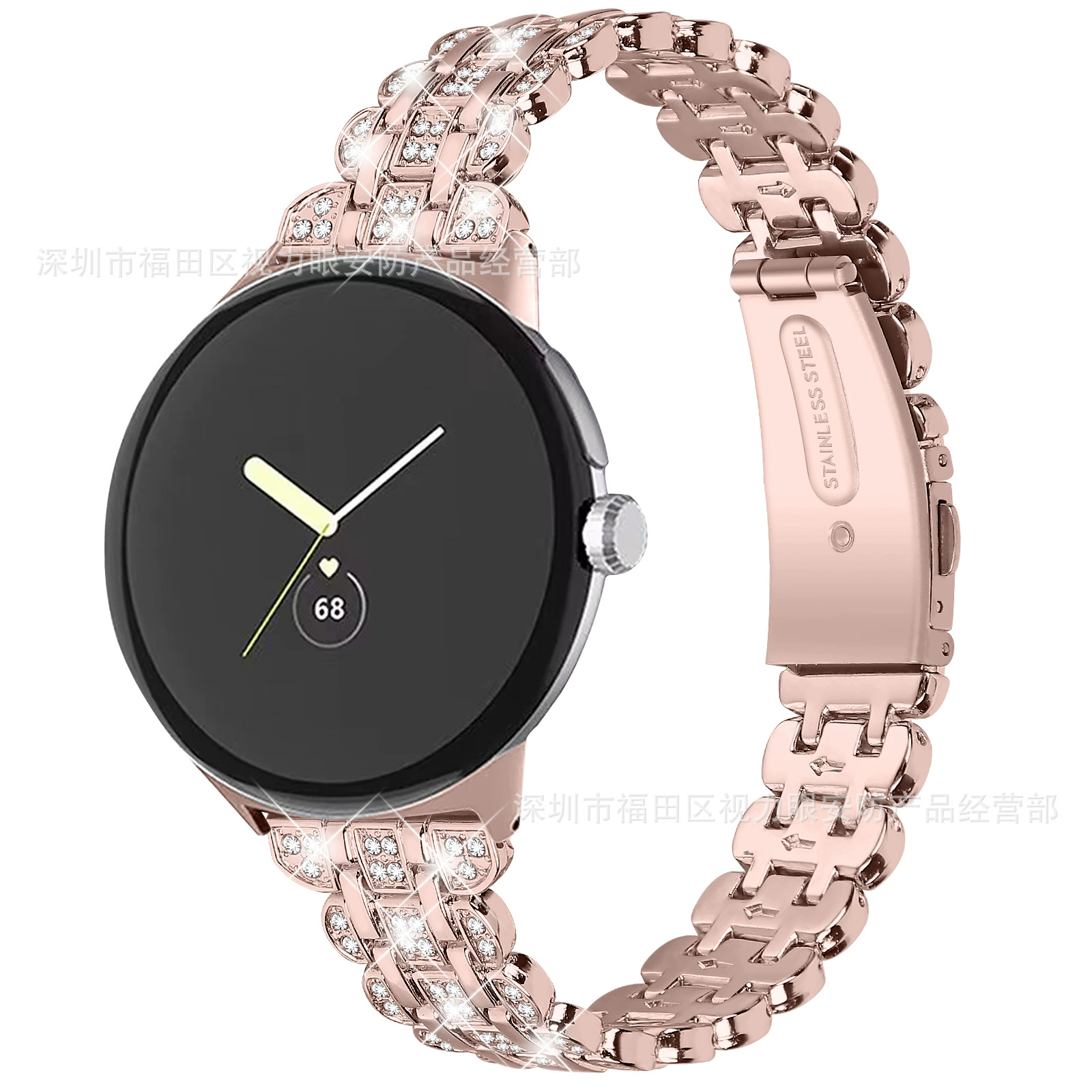 Подходит для Google Pixel Watch 1/2, циферблат «цветок», бриллиантовый стиль, металлический сменный ремешок