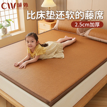 W3TK2023夏季新款2.5cm加厚夹棉藤席学生宿舍床垫凉席家用卧室冰