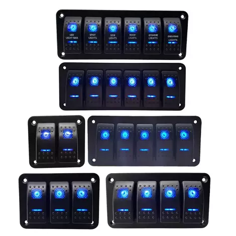 汽车房车游艇开关面板车载组合开关面板翘板开关带灯12V/24V