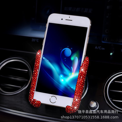 Soporte para teléfono de coche con diamantes, soporte para navegación de coche, soporte con clip para ventilación de aire, soporte para teléfono de coche con ventosa para mujer image 9