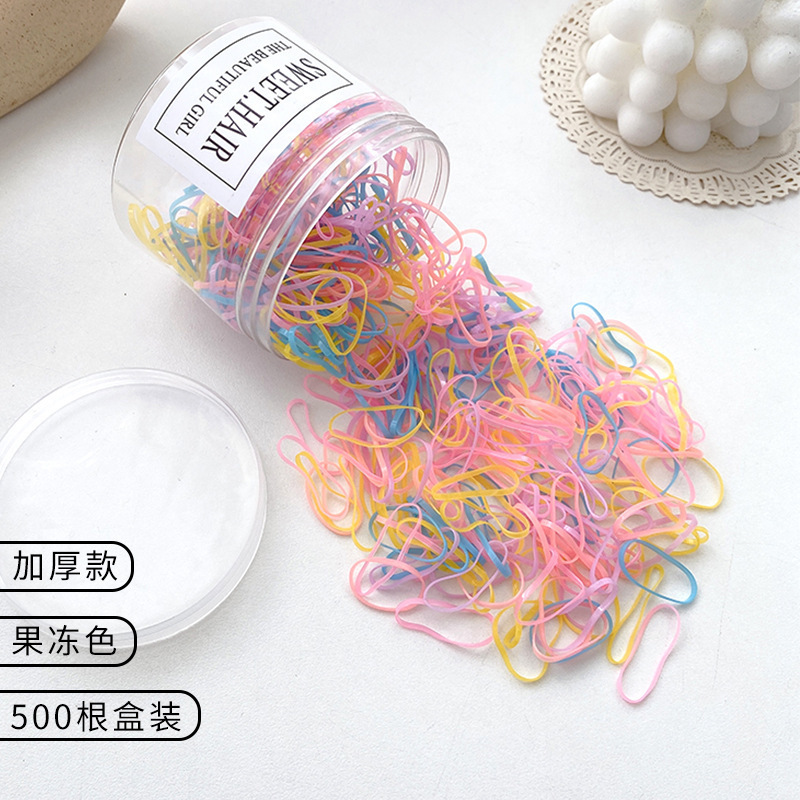 Banda de goma de las mujeres lazo del pelo engrosada banda de pelo desechable de alta elástico negro anillo de goma pequeña cuerda de pelo temperamento adulto