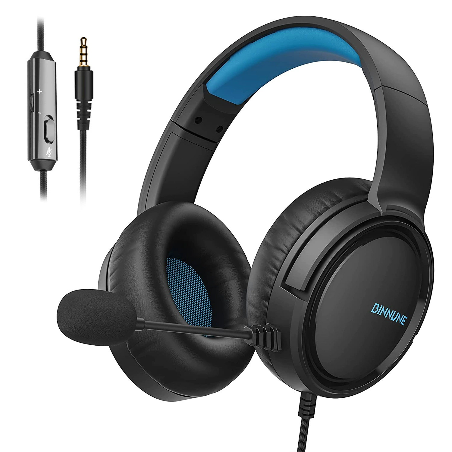Игровая гарнитура BINNUNE BG02 с микрофоном, накладные полноразмерные проводные наушники, совместимы с PS/PC/Xbox