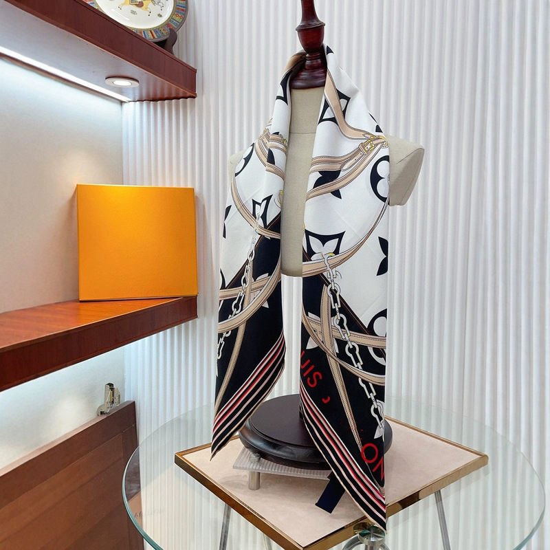 90×90cmの大きな正方形のシルクスカーフ、女性用日焼け止めビーチスカーフ、シルク風多用途卸売、有名ブランドショール、春秋薄手、夏用|undefined