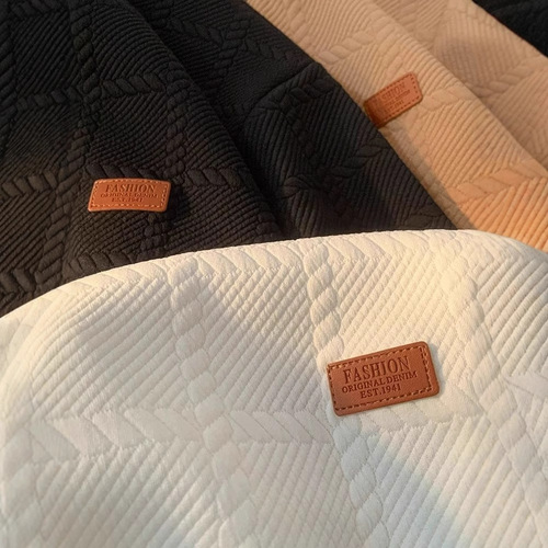 Men's Texture Ribbed Heavyweight Short-Sleeve T-Shirt Summer Plus Size Loose Round Neck Casual 5/8 Sleeve Short-Sleeve T-Shirt