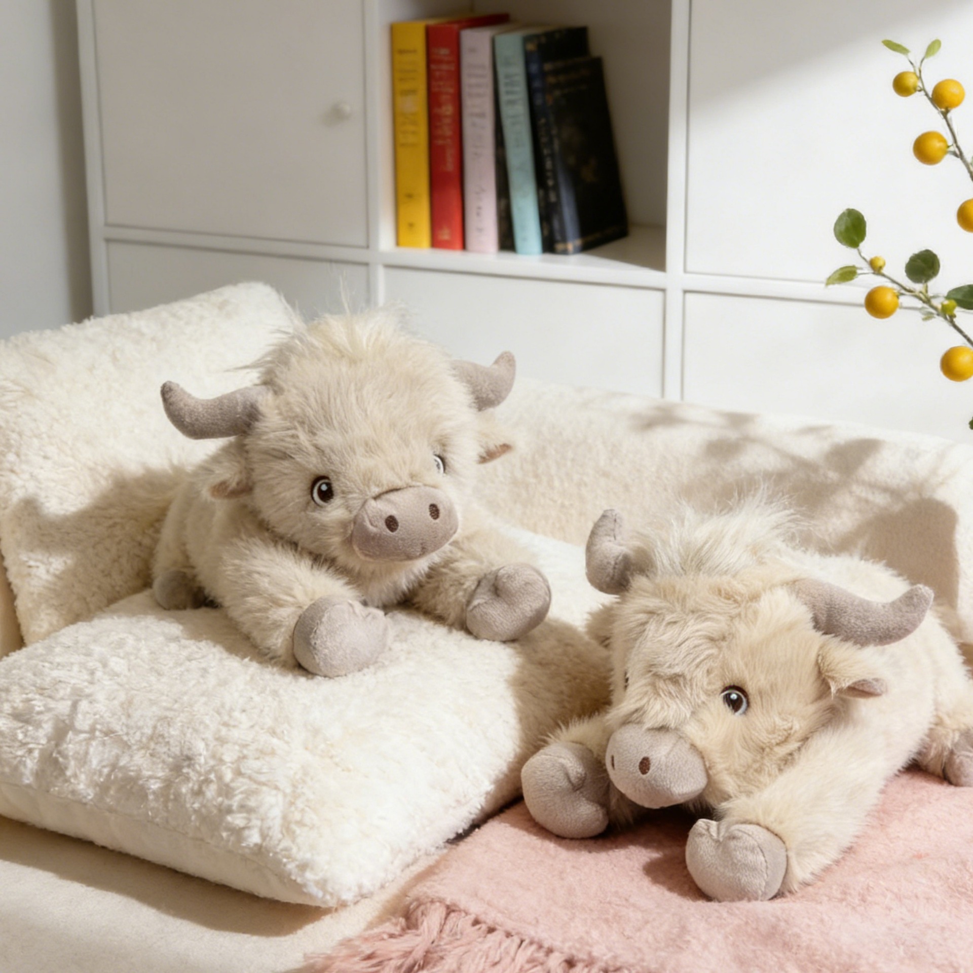 跨境新款Highland Cow Plush高地牛苏格兰高地牛公仔长毛玩偶公仔