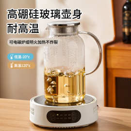 跨境凉水壶大容量高硼硅玻璃茶壶家用客厅果汁壶餐厅酒店用泡茶壶