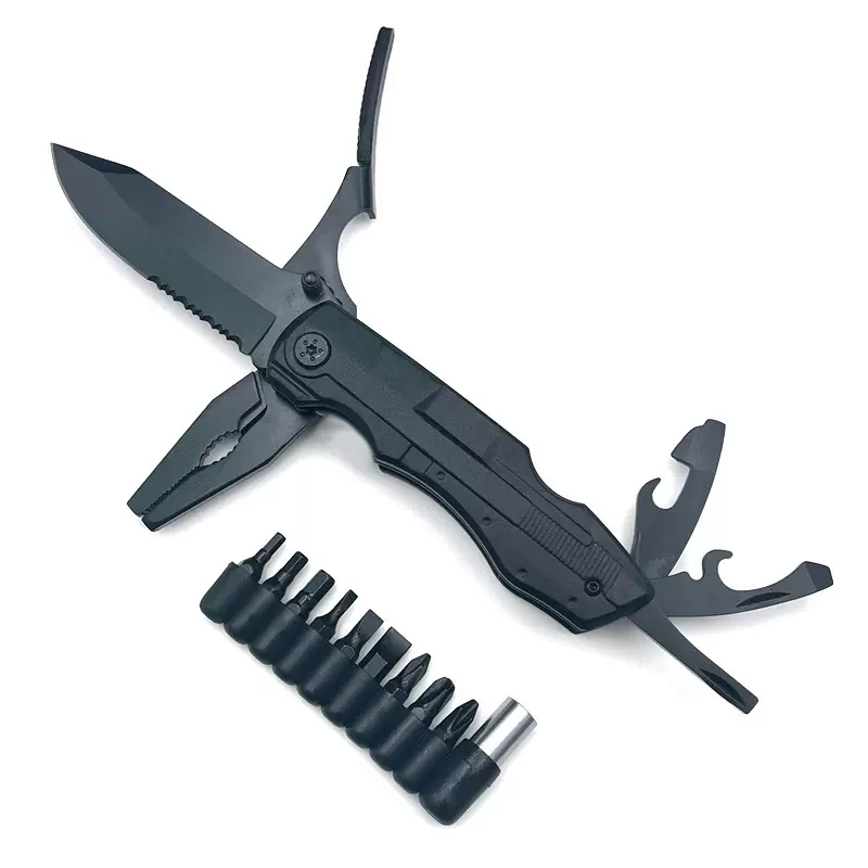 多功能野营刀具全钢户外扳手登山刀螺丝刀折叠钳野外组合工具套装