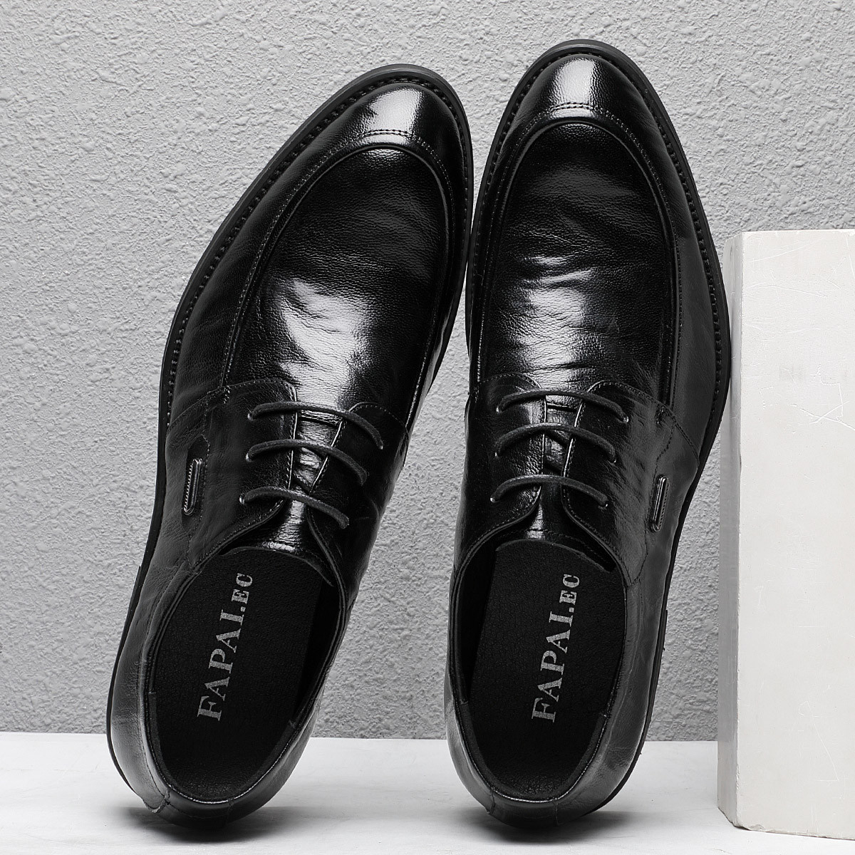 Men's leather shoes business formal wear genuine leather elevator commuter work shoes comfortable British suit bridegroom wedding men's shoes