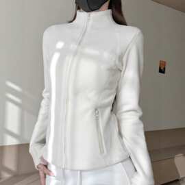 修身奥粒摇粒绒卫衣外套女春秋款2025秋冬季露露新款立领加绒内胆