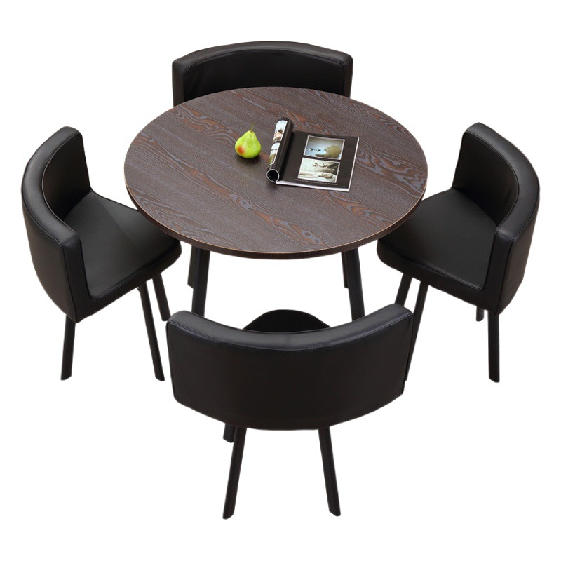 Simple Reception Table and Chair Combination Negotiation Table Shop Reception Table and Chairs Office Leisure Small Round Table Square Dining Table Scandinavian