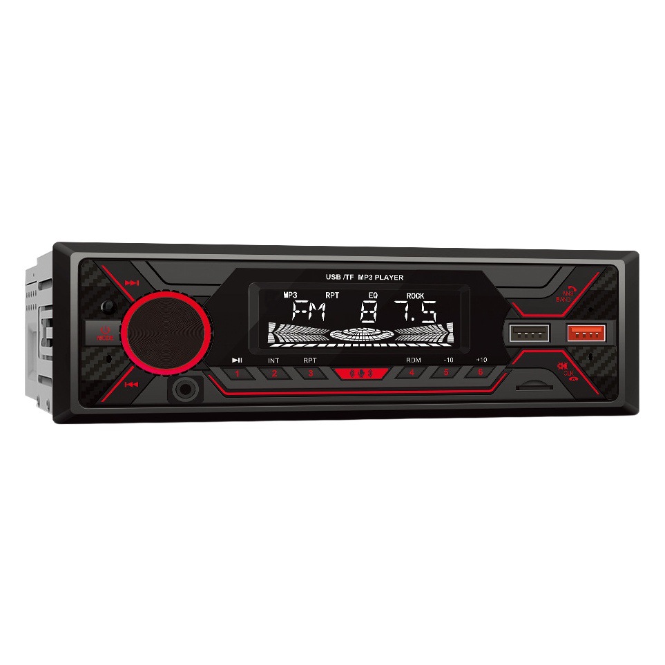 Receptor de Radio con Pantalla Táctil y Luz Roja, Modelo Nuevo Transfronterizo, Bluetooth para Automóvil, Manos Libres, MP3, Modelo Largo 720S, Música sin Pérdidas