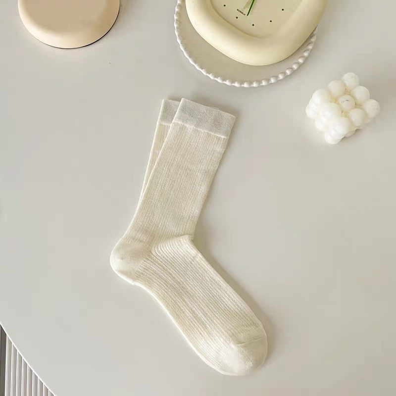 女性用夏用ソックス、薄手のミッドカーフソックス、韓国風純綿パイルソックス、卸売スイートスタイル中空メッシュストッキング、トレンディソックス|undefined