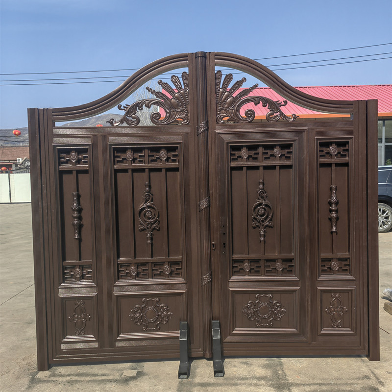 Villa courtyard aluminum alloy gate community courtyard wall aluminum art Gate flat door New Rural double open door