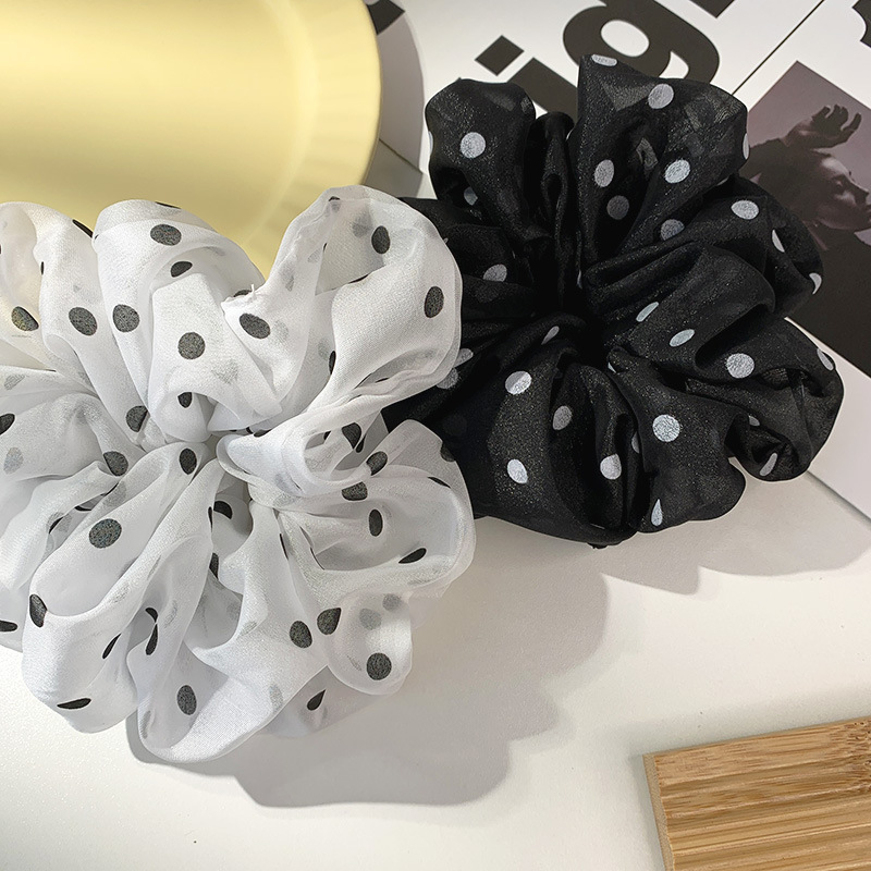 Fluffy Polka Dot Hair Accessory Chiffon Hair Scrunchies display picture 4