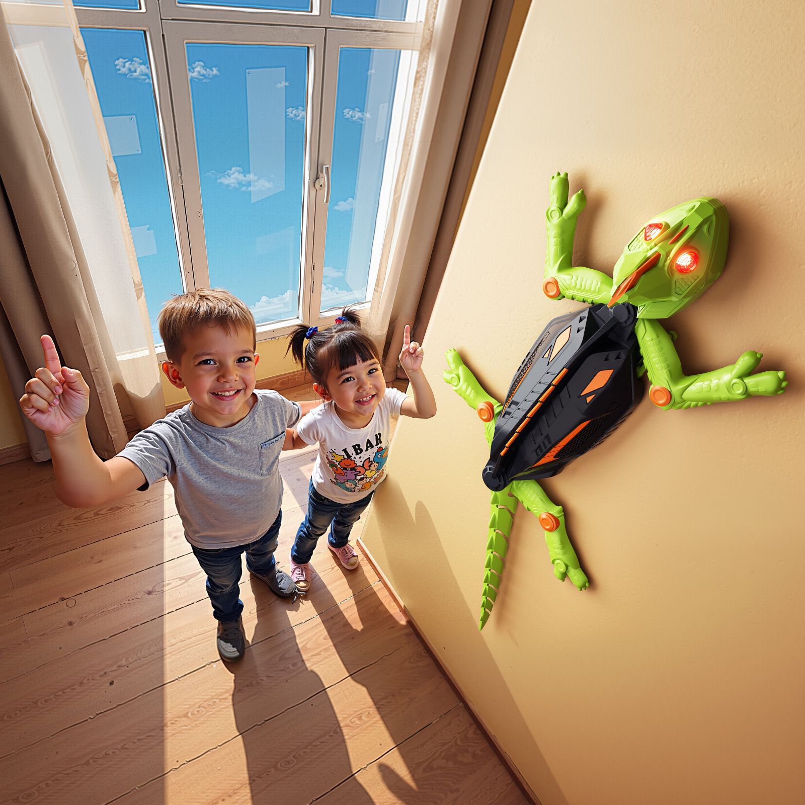 Explosiones transfronterizas de control remoto eléctrico infantil simulación de lagarto trepar pared juguetes reptiles novedad juguetes divertidos