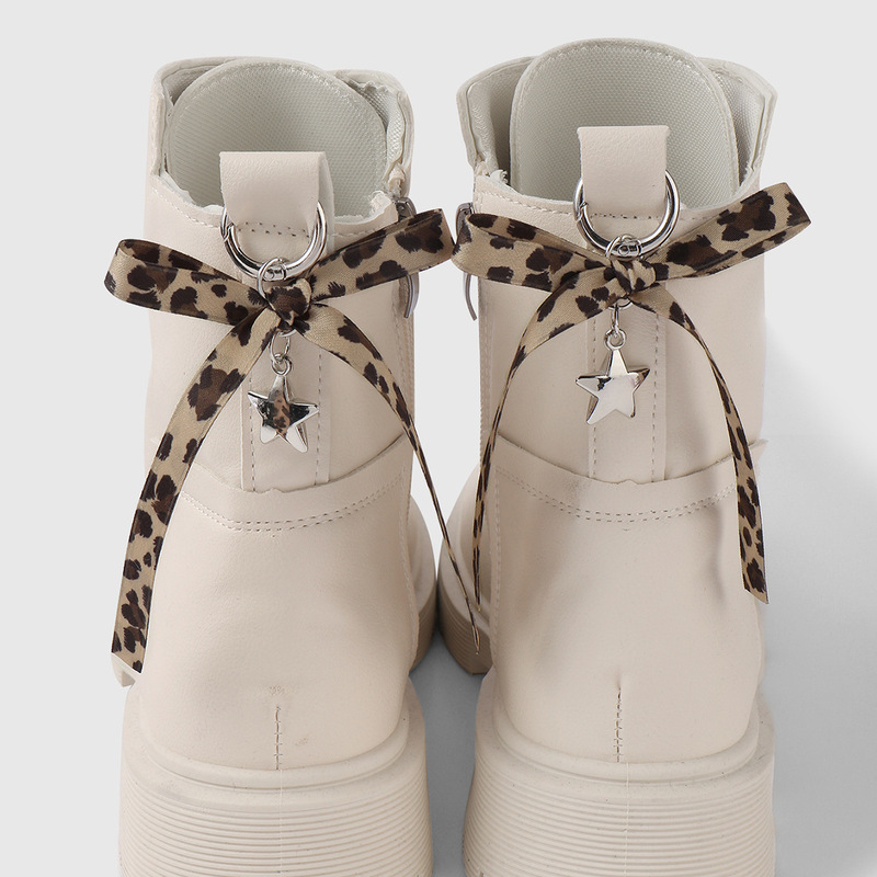 New Ins Sweet and Cool Stylish Retro Leopard Print Mesh Bow Ccb Star DIY Shoe Buckle Shoe Decoration
