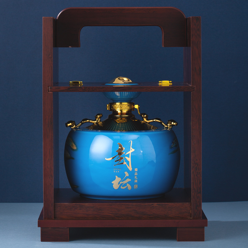 慢悠然封坛五斤装白酒瓶景德镇陶瓷酒壶高档家用密封存酒坛空罐子