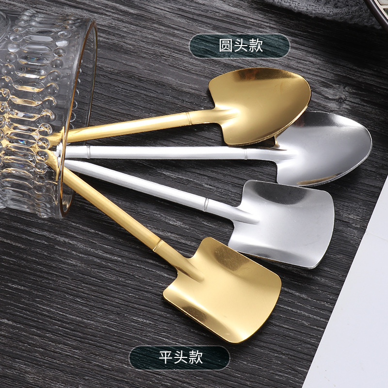 Cuchara de pala de sandía de acero inoxidable cuchara de pala creativa cuchara de postre cuchara de helado cuchara de pastel taza cuchara de mezcla regalo de mano