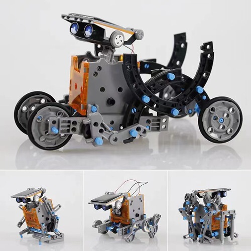 Cross-border solar assembly scientific experiment DIY assembled educational toy car 13-in-1 intelligent fun robot